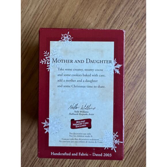 2003 Hallmark Keepsake "Mother and Daughter" Clip on Ornament - Picture 5 of 5
